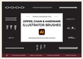 Zipper, Chain and Hardware Illustrator Brushes
