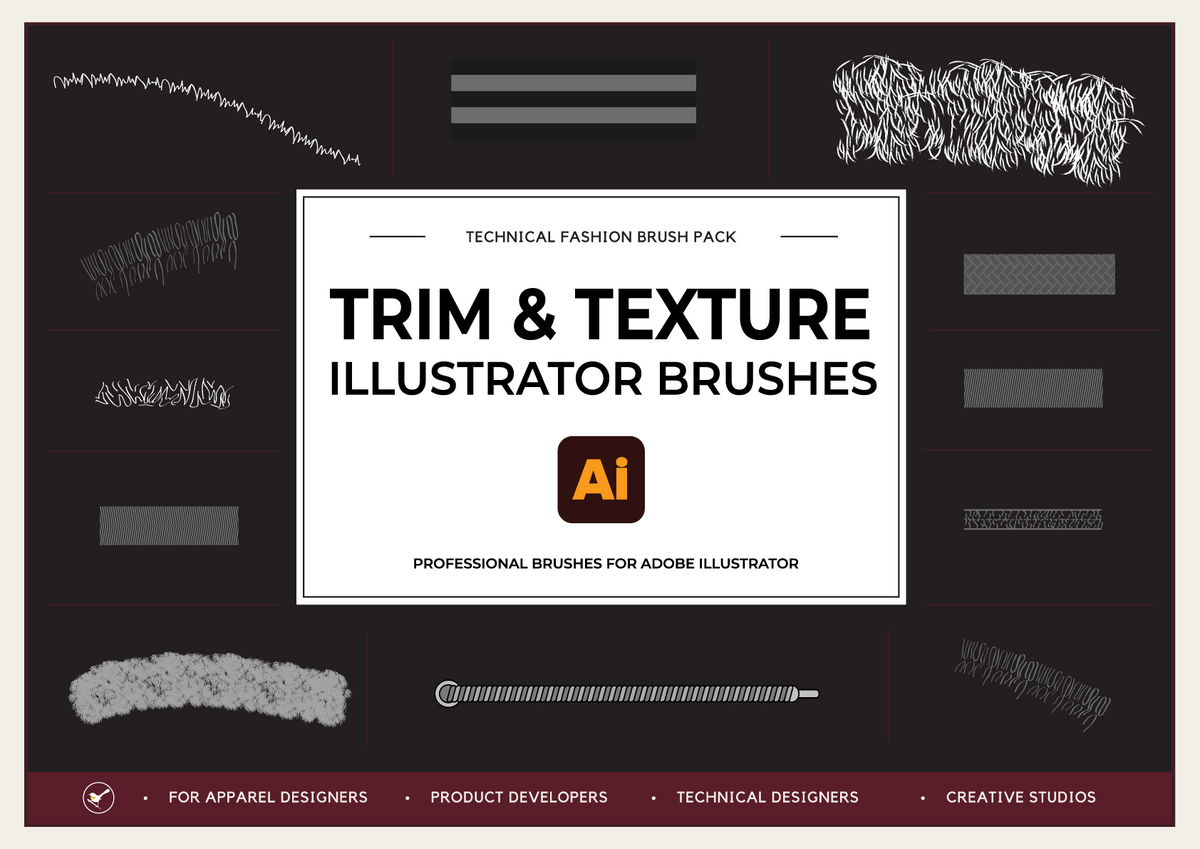 Trim and Texture Illustrator Brushes