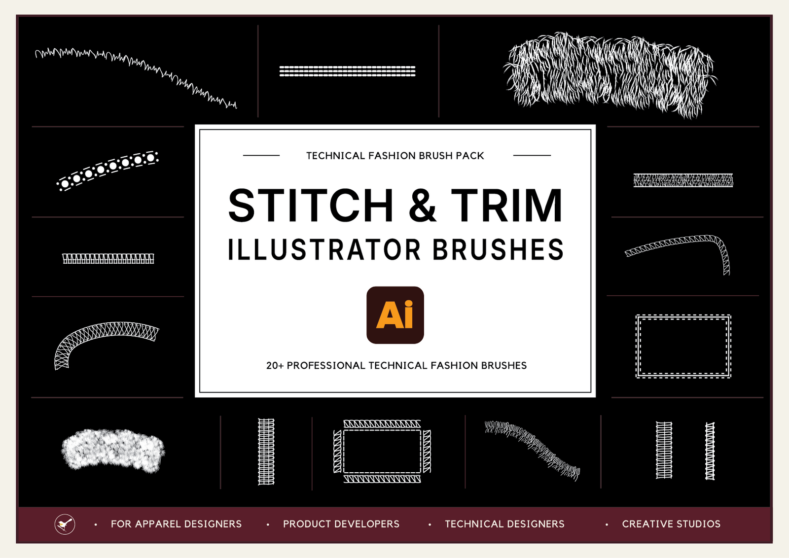 Fashion CAD resources displayed in a professional design workspace