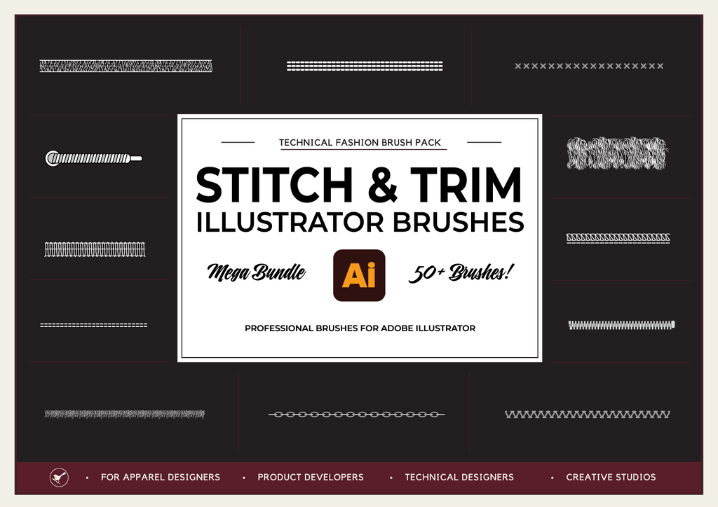 Technical Fashion Brush Bundle – 51 Illustrator Brushes