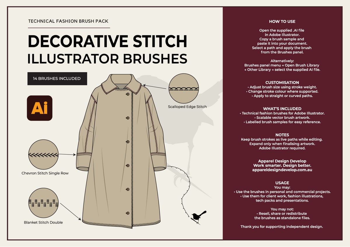 Decorative Stitch Illustrator Brushes