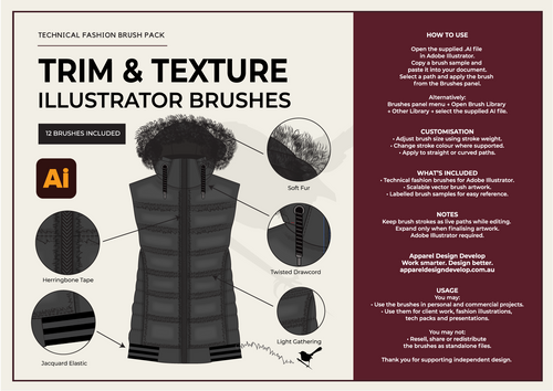 Trim and Texture Illustrator Brushes