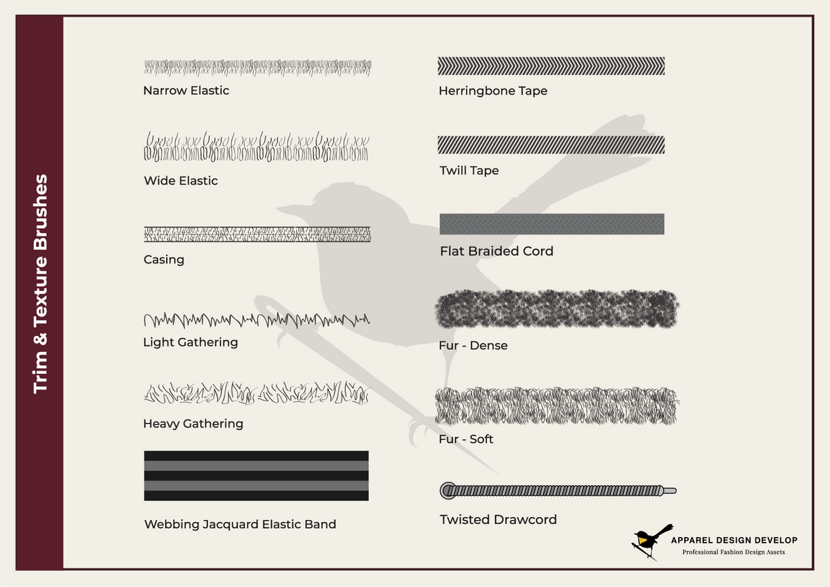 Trim and Texture Illustrator Brushes