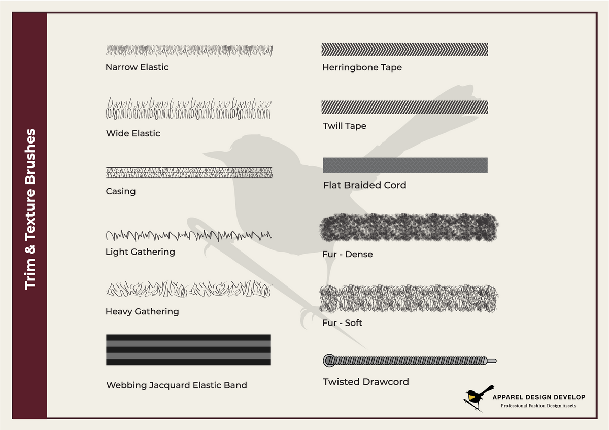 Technical Fashion Brush Bundle – 51 Illustrator Brushes